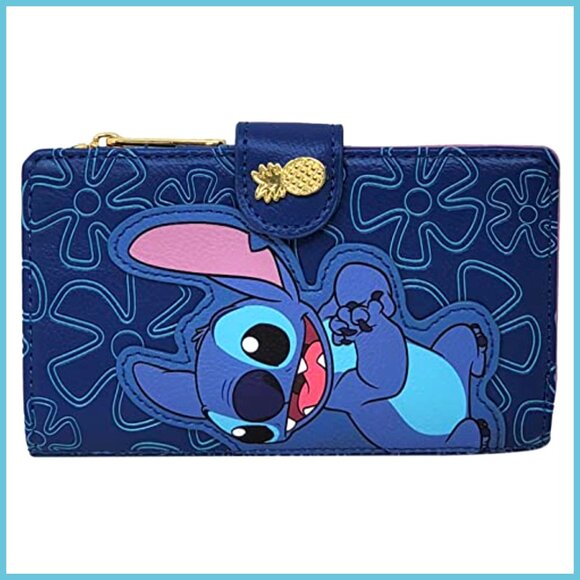 Faux Leather Clutch Wallet with Snap Flap and Zipper Pocket